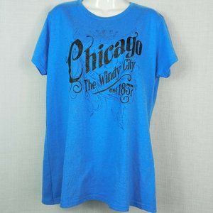 Gildan Chicago City Short Sleeve T Shirt Size Large
